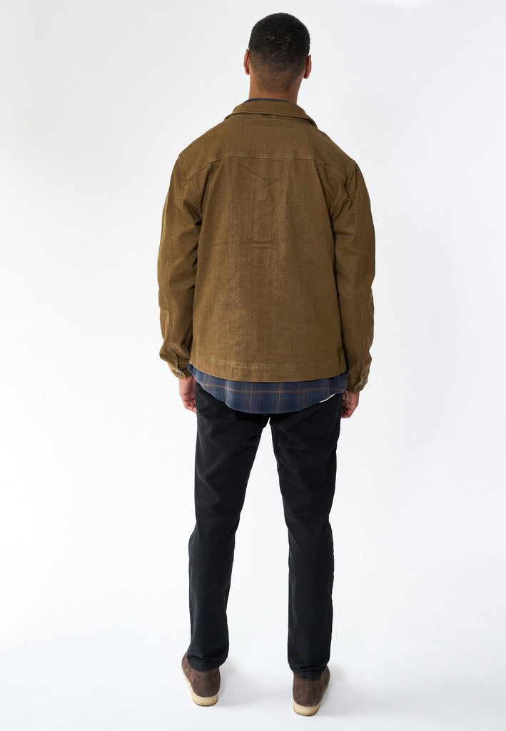 Legends Baton Jacket Overshirt Brown Denim