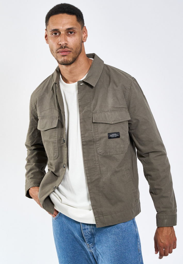 Legends Baton Jacket Overshirt Dark Olive