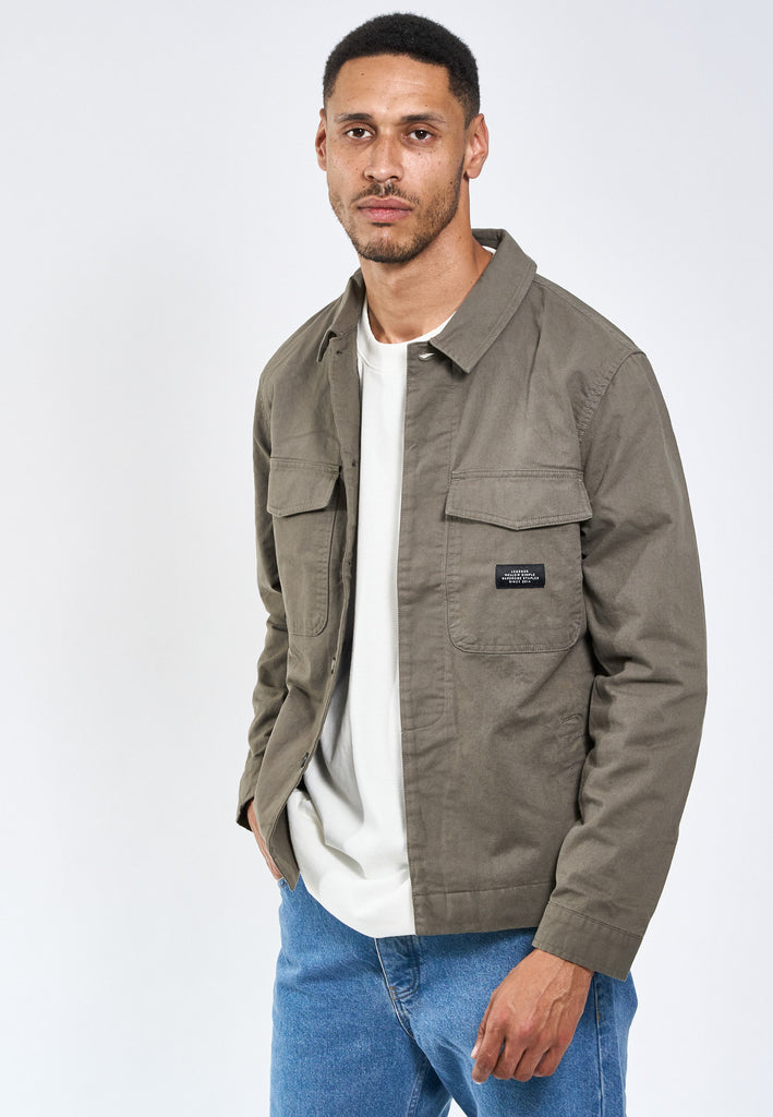 Legends Baton Jacket Overshirt Dark Olive