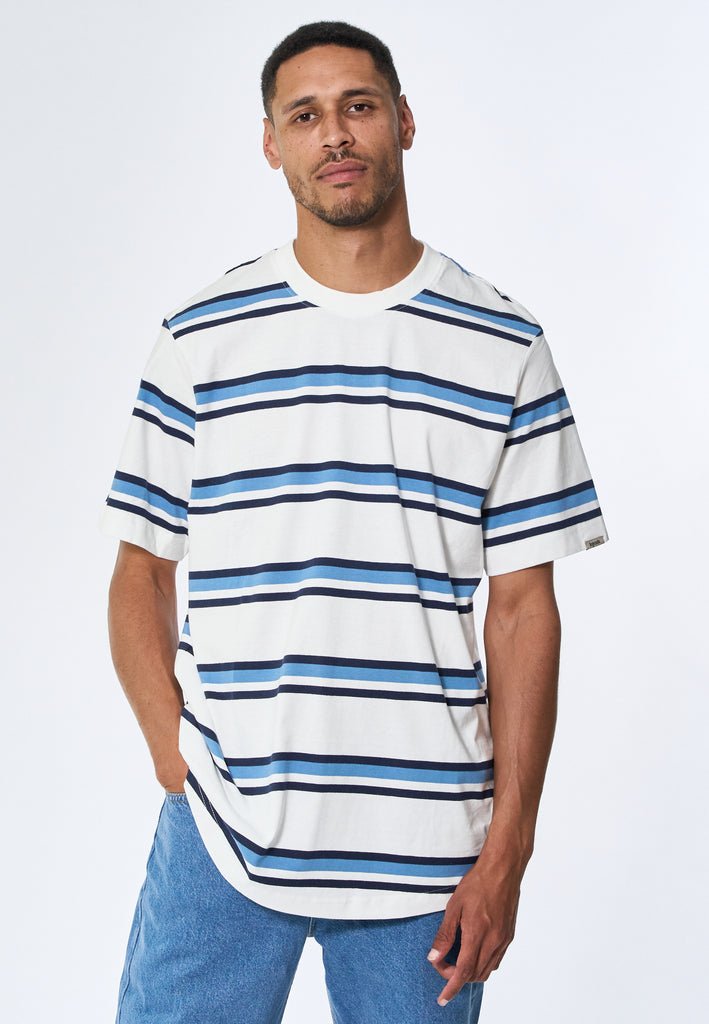 Legends Bruce Stripe tee Tee Harbour Blue