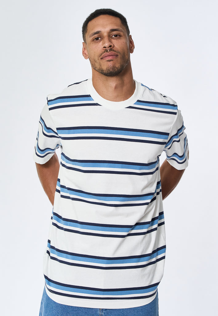 Legends Bruce Stripe tee Tee Harbour Blue