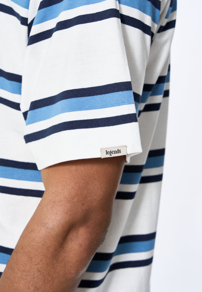 Legends Bruce Stripe tee Tee Harbour Blue