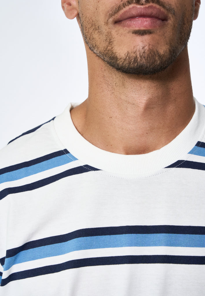 Legends Bruce Stripe tee Tee Harbour Blue