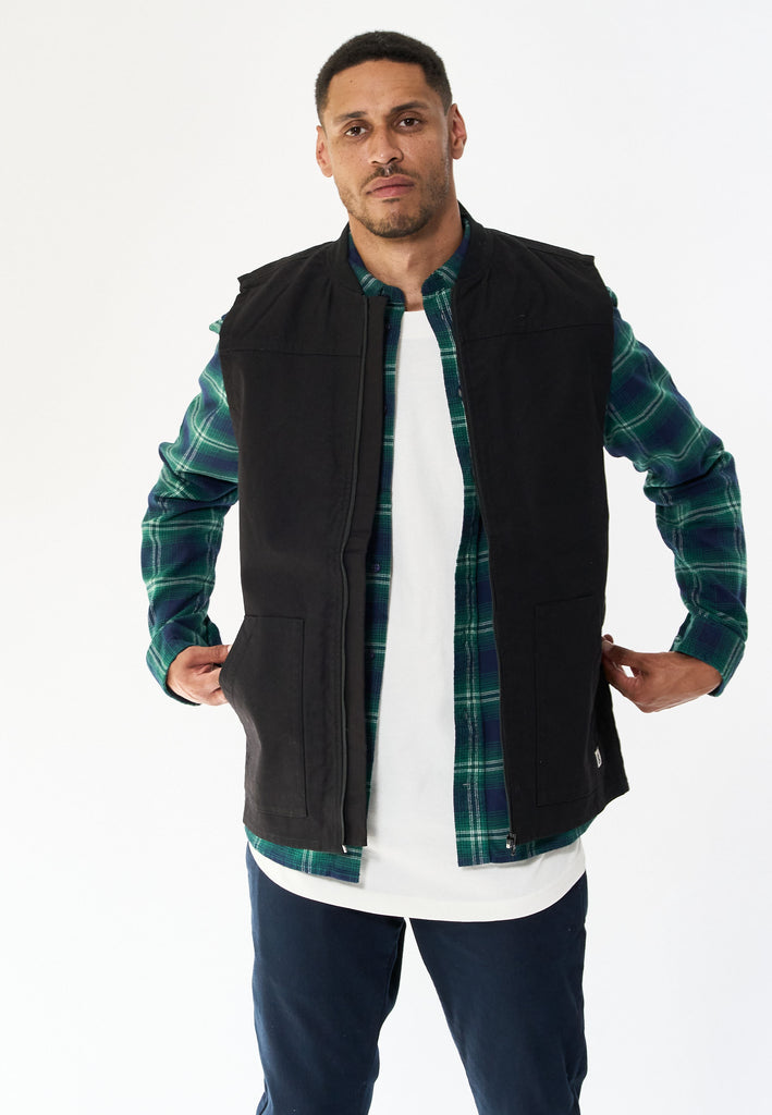 Legends Heavy Canvas Vest Overshirt Black