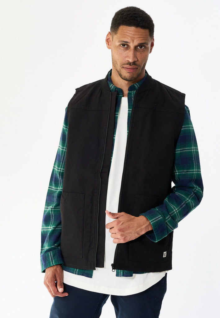 Legends Heavy Canvas Vest Overshirt Black