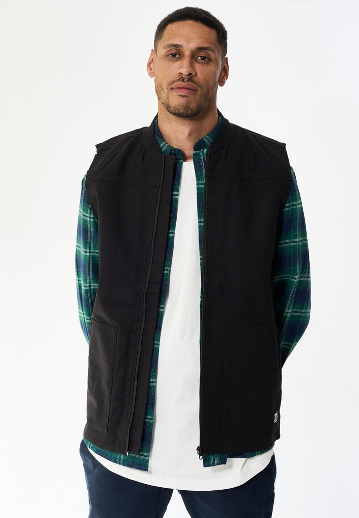 Legends Heavy Canvas Vest Overshirt Black