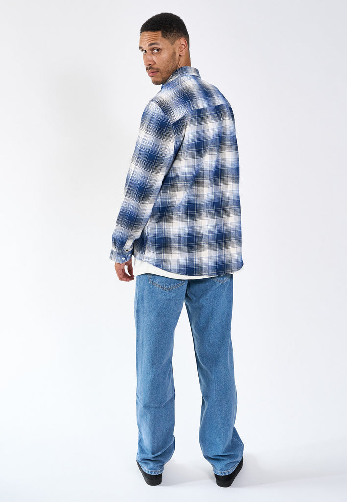 Legends Humphrey Flannel Check 01 Shirt Shirts L/S Cobalt Blue