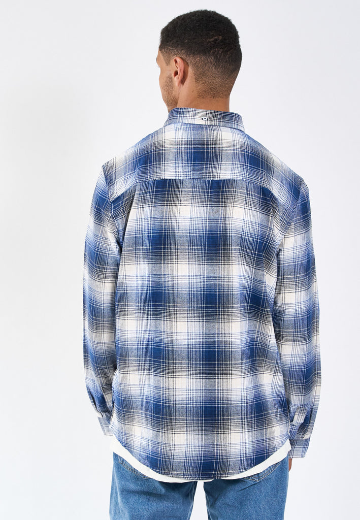 Legends Humphrey Flannel Check 01 Shirt Shirts L/S Cobalt Blue