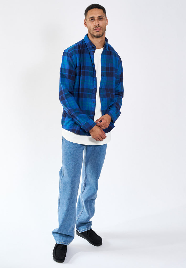 Legends Humphrey Flannel check shirt Shirts L/S Cobalt Blue