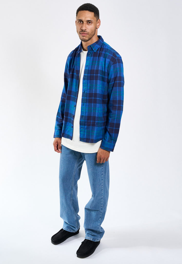 Legends Humphrey Flannel check shirt Shirts L/S Cobalt Blue