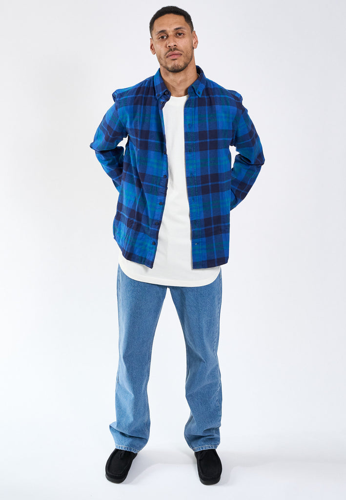 Legends Humphrey Flannel check shirt Shirts L/S Cobalt Blue