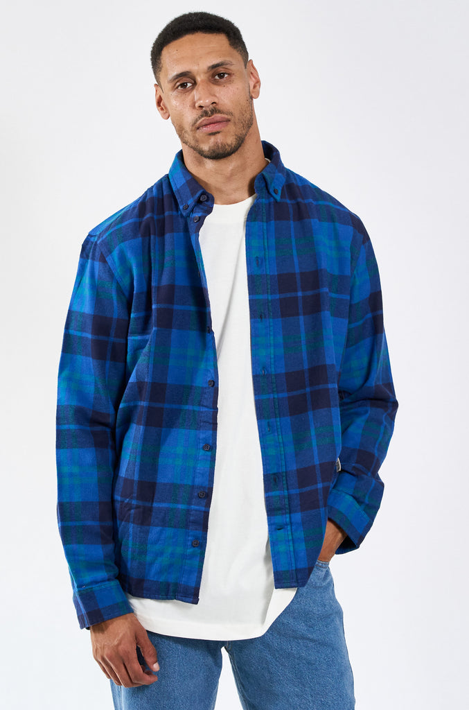 Legends Humphrey Flannel check shirt Shirts L/S Cobalt Blue