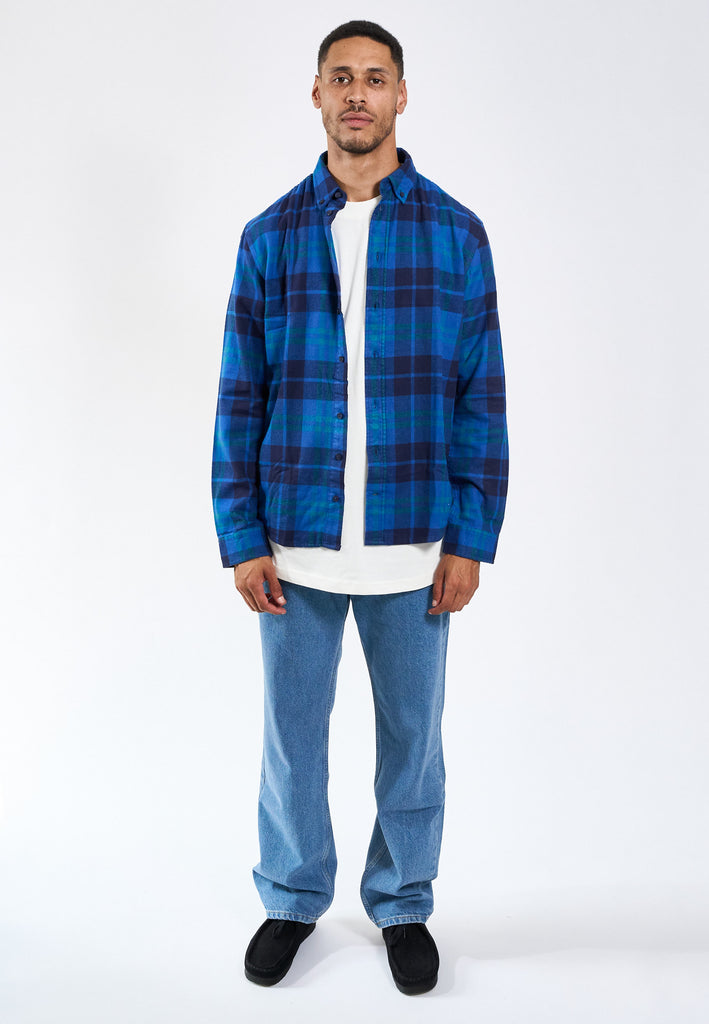 Legends Humphrey Flannel check shirt Shirts L/S Cobalt Blue