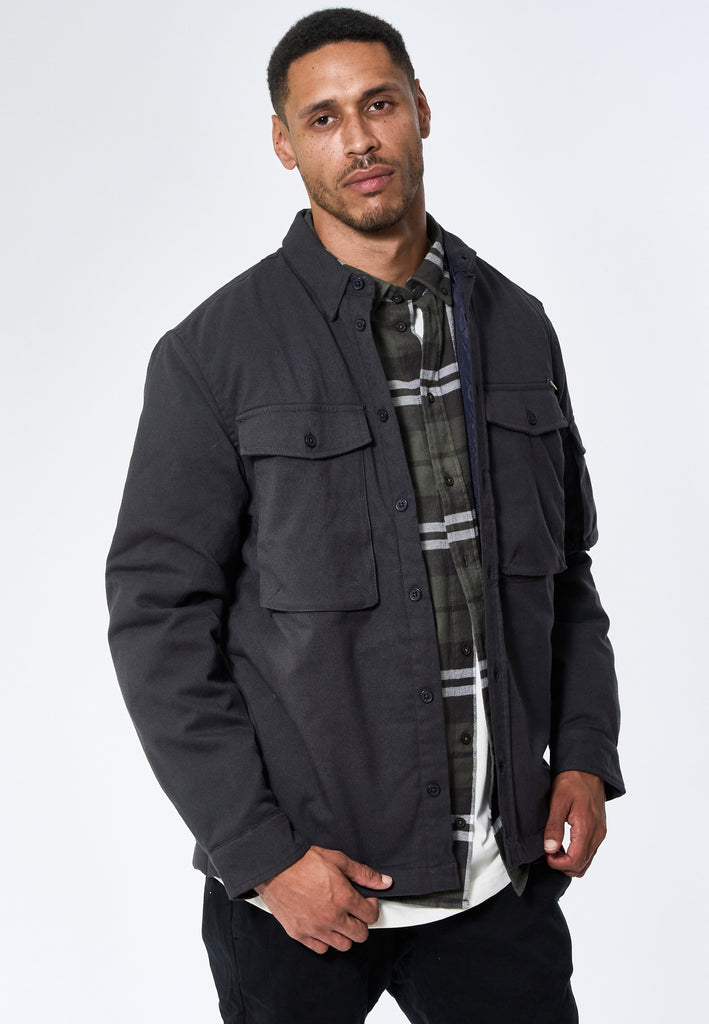 Legends Humphrey Light Twill boxpocket quilt overshirt Overshirt Dark Grey