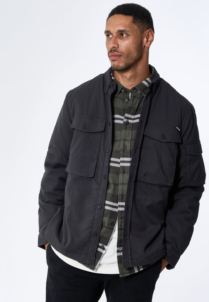 Legends Humphrey Light Twill boxpocket quilt overshirt Overshirt Dark Grey