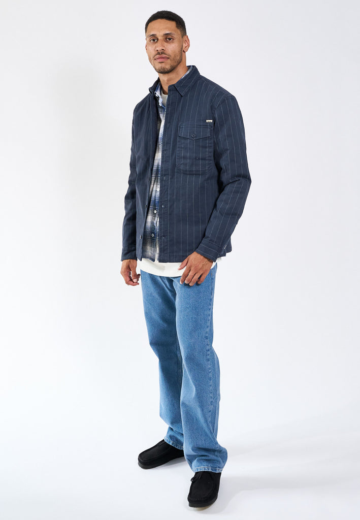 Legends Humphrey Pinstripe quilt overshirt Overshirt Charcoal