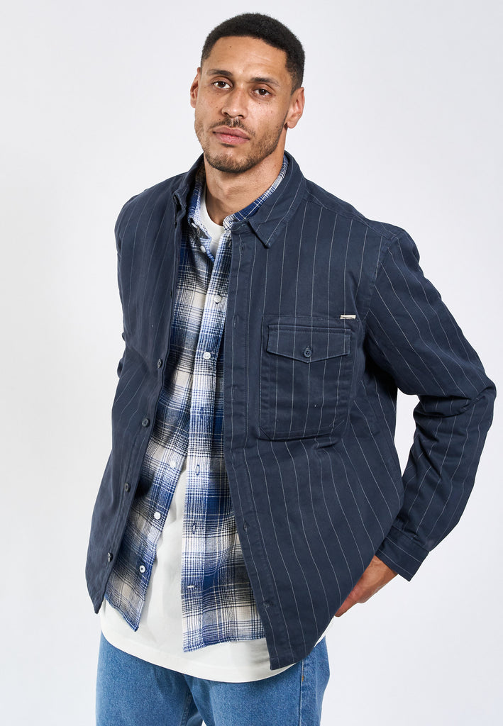 Legends Humphrey Pinstripe quilt overshirt Overshirt Charcoal