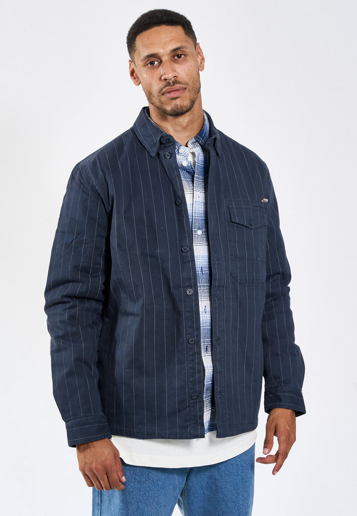 Legends Humphrey Pinstripe quilt overshirt Overshirt Charcoal