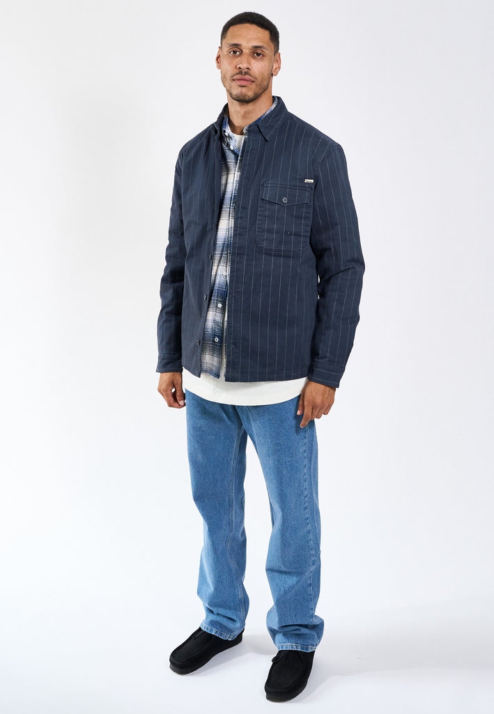 Legends Humphrey Pinstripe quilt overshirt Overshirt Charcoal