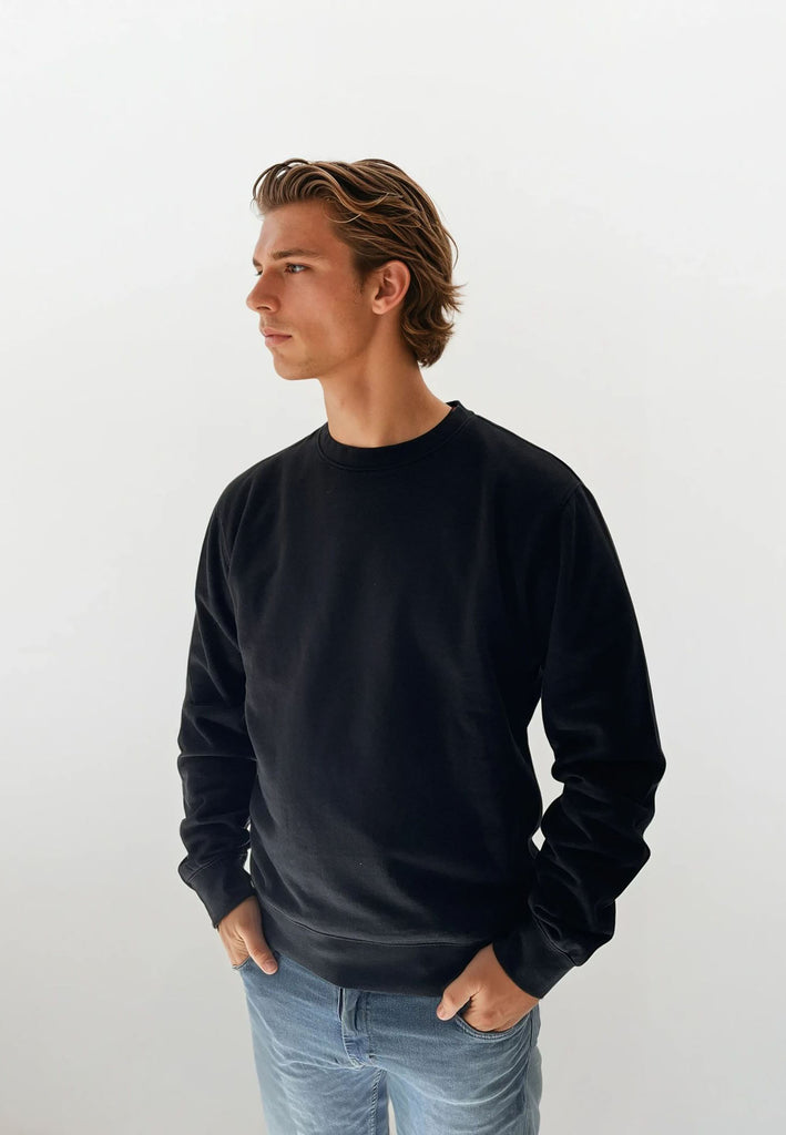 AQO (A QUESTION OF) by LEGENDS Johannes Crewneck Garment Dyed Sweat Black