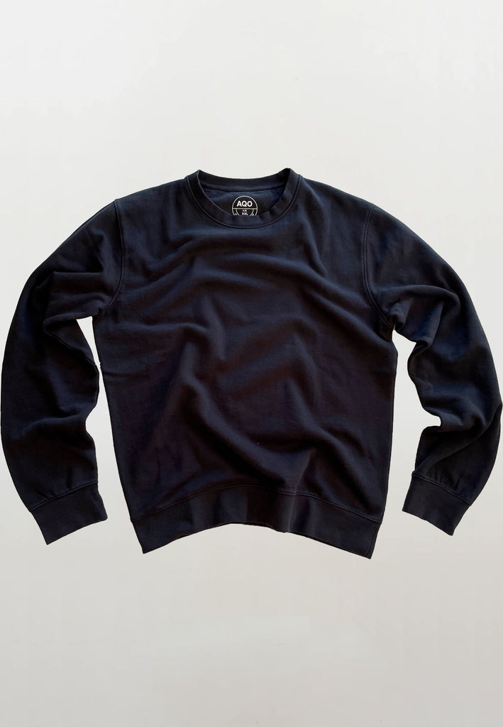 AQO (A QUESTION OF) by LEGENDS Johannes Crewneck Garment Dyed Sweat Black
