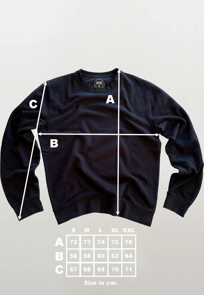 AQO (A QUESTION OF) by LEGENDS Johannes Crewneck Garment Dyed Sweat Black