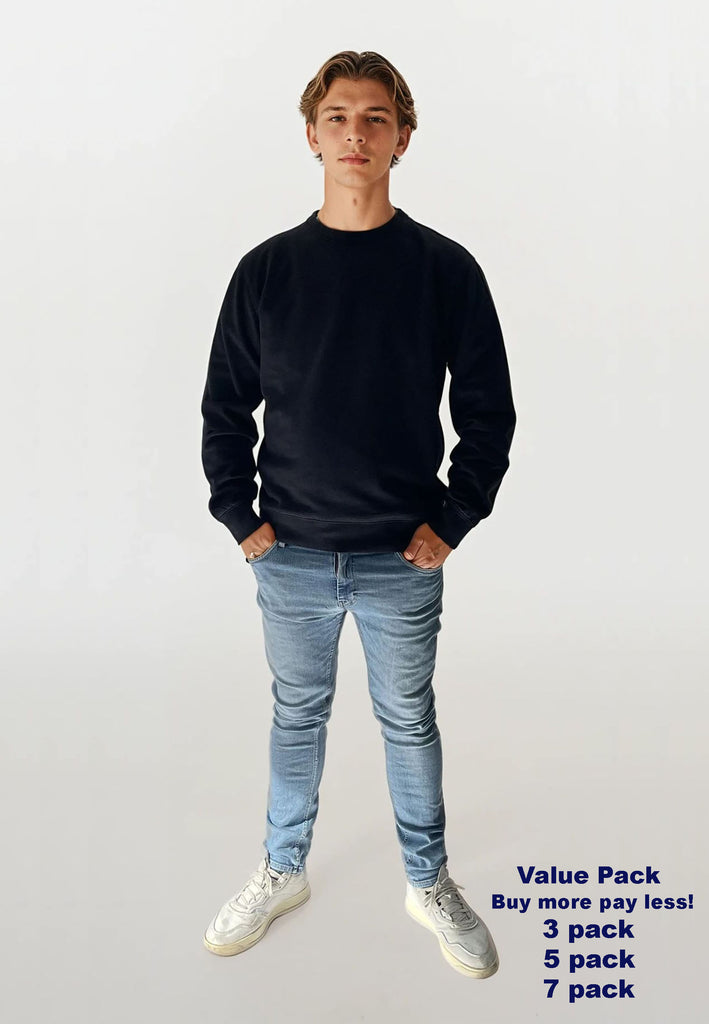 AQO (A QUESTION OF) by LEGENDS Johannes Crewneck Garment Dyed Sweat Black