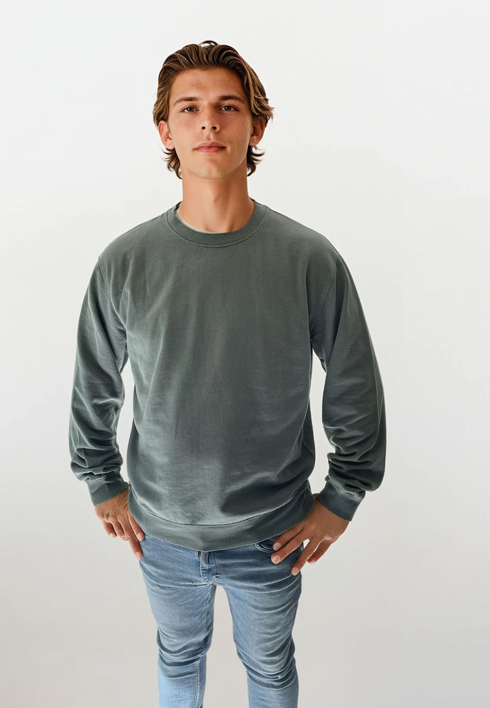 AQO (A QUESTION OF) by LEGENDS Johannes Crewneck Garment Dyed Sweat Dusty Blue