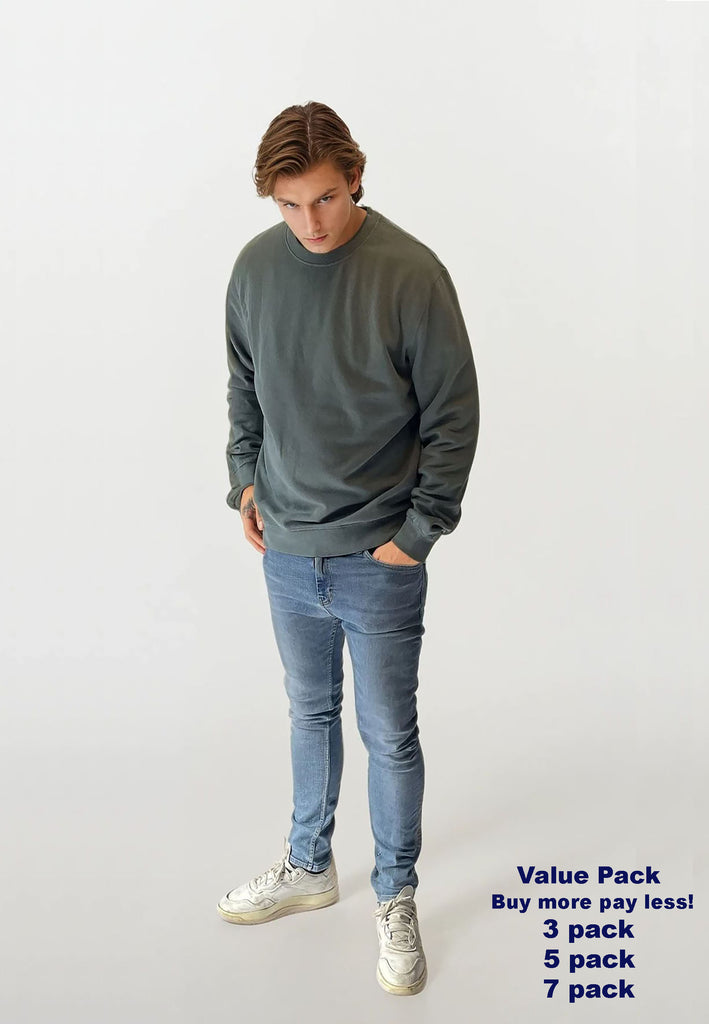 AQO (A QUESTION OF) by LEGENDS Johannes Crewneck Garment Dyed Sweat Dusty Blue