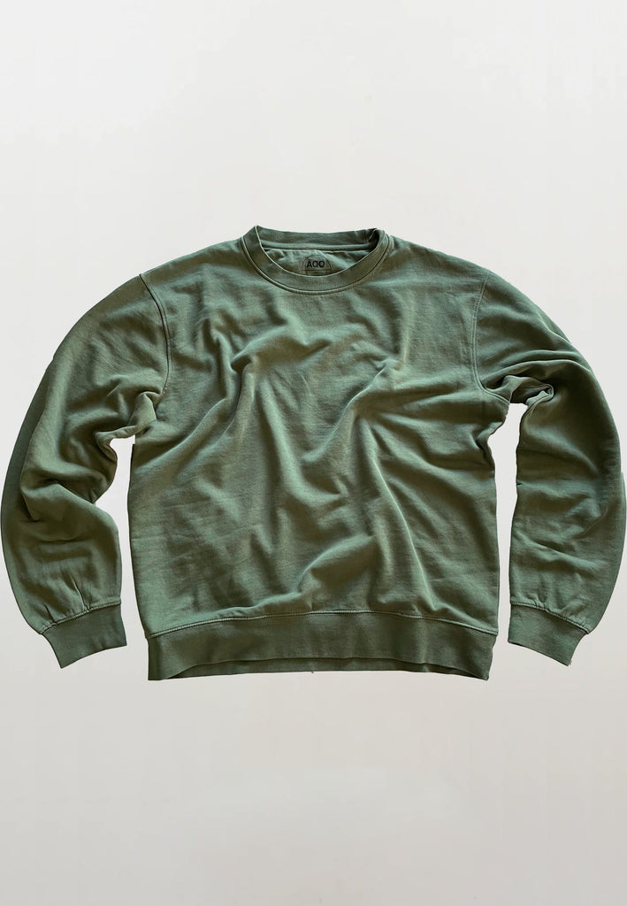 AQO (A QUESTION OF) by LEGENDS Johannes Crewneck Garment Dyed Sweat Dusty Green