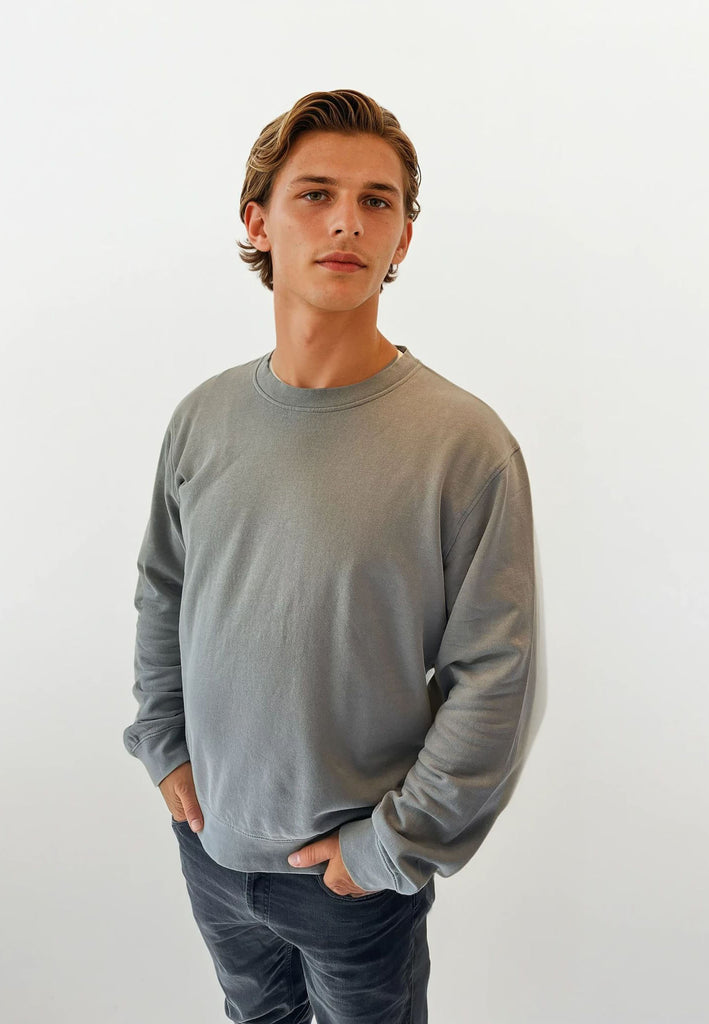 AQO (A QUESTION OF) by LEGENDS Johannes Crewneck Garment Dyed Sweat Grey