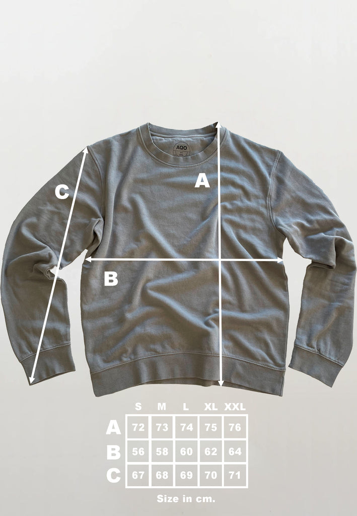 AQO (A QUESTION OF) by LEGENDS Johannes Crewneck Garment Dyed Sweat Grey