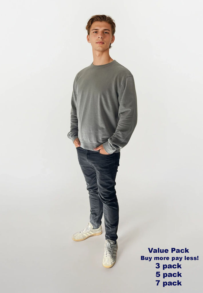 AQO (A QUESTION OF) by LEGENDS Johannes Crewneck Garment Dyed Sweat Grey
