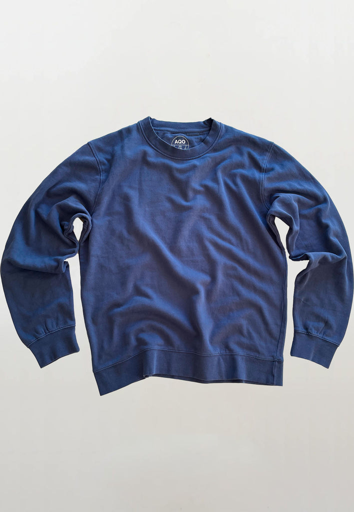 AQO (A QUESTION OF) by LEGENDS Johannes Crewneck Garment Dyed Sweat Indigo