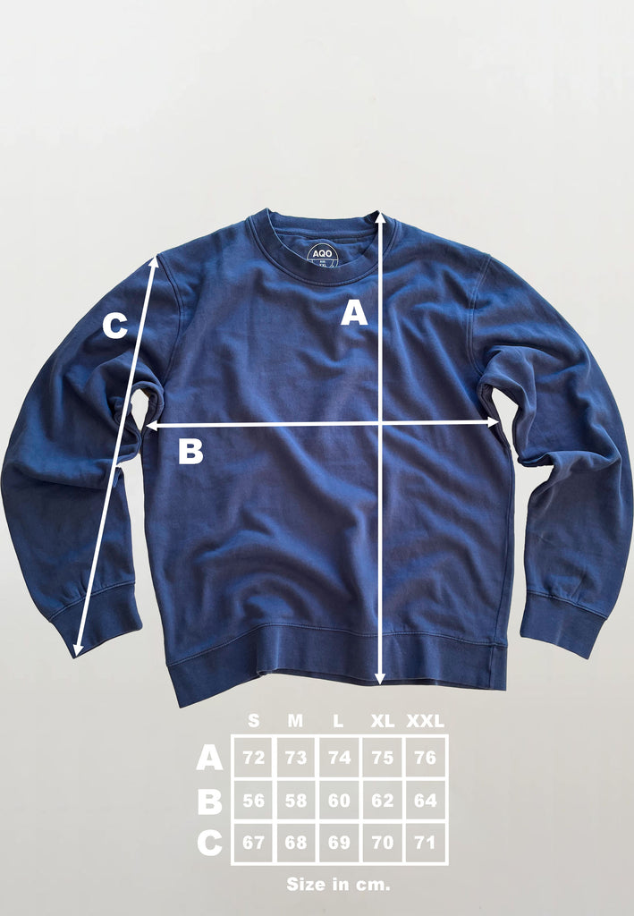 AQO (A QUESTION OF) by LEGENDS Johannes Crewneck Garment Dyed Sweat Indigo