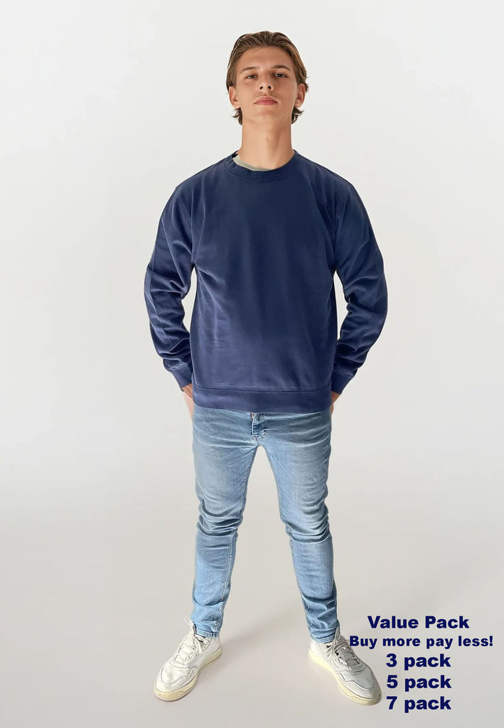 AQO (A QUESTION OF) by LEGENDS Johannes Crewneck Garment Dyed Sweat Indigo