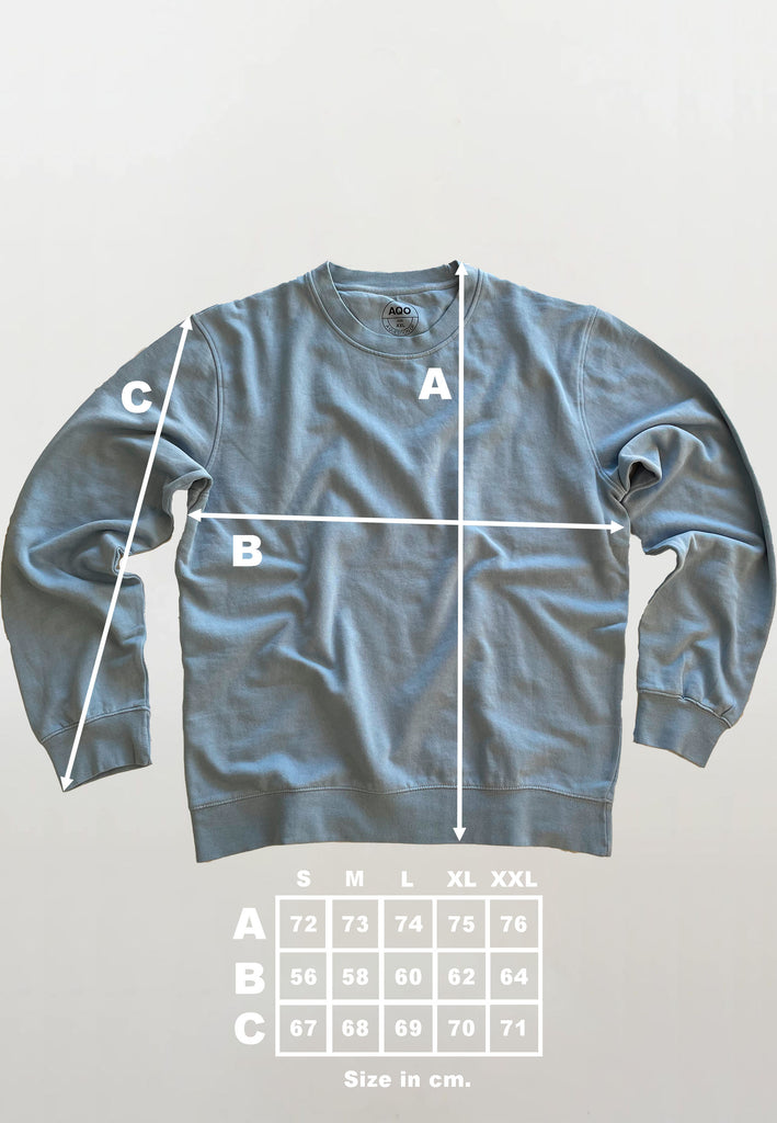 AQO (A QUESTION OF) by LEGENDS Johannes Crewneck Garment Dyed Sweat Light Blue