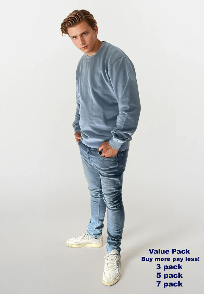 AQO (A QUESTION OF) by LEGENDS Johannes Crewneck Garment Dyed Sweat Light Blue
