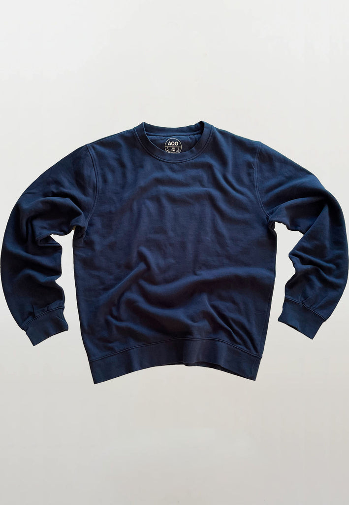 AQO (A QUESTION OF) by LEGENDS Johannes Crewneck Garment Dyed Sweat Navy