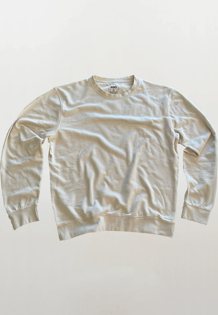 AQO (A QUESTION OF) by LEGENDS Johannes Crewneck Garment Dyed Sweat Off White