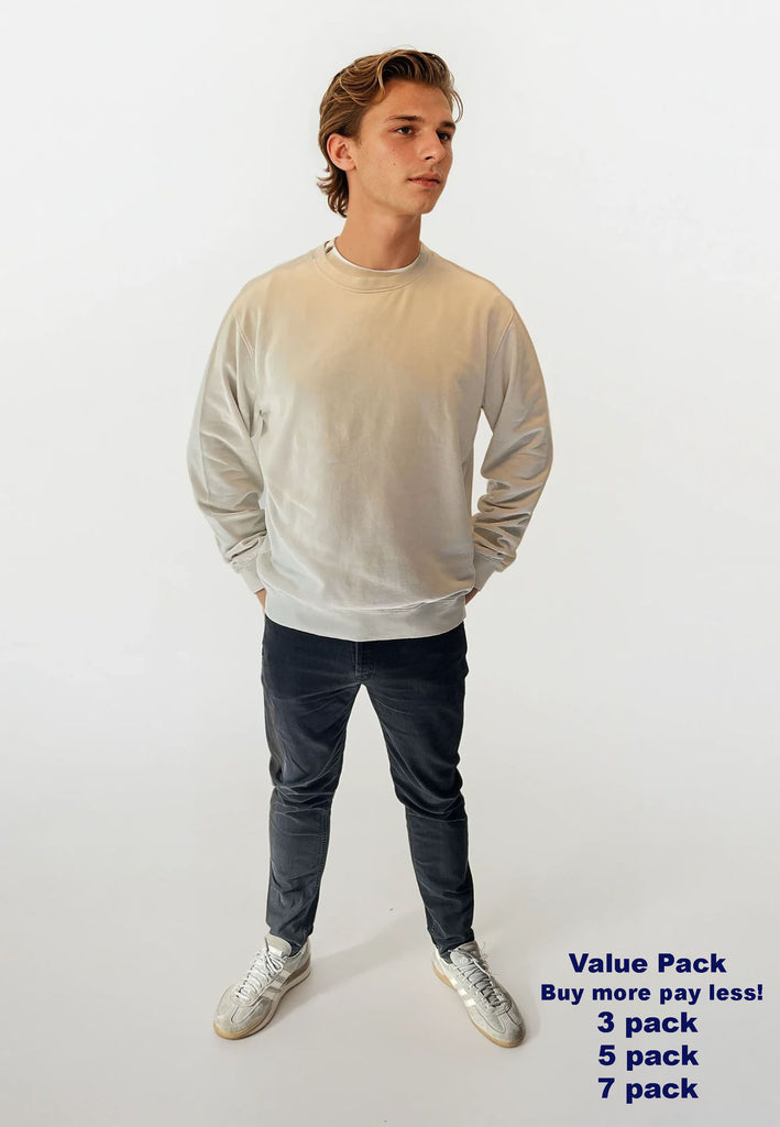 AQO (A QUESTION OF) by LEGENDS Johannes Crewneck Garment Dyed Sweat Off White
