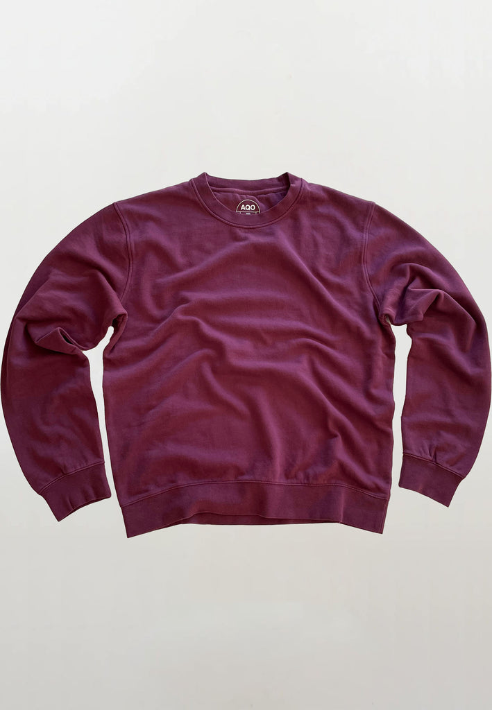AQO (A QUESTION OF) by LEGENDS Johannes Crewneck Garment Dyed Sweat Plum