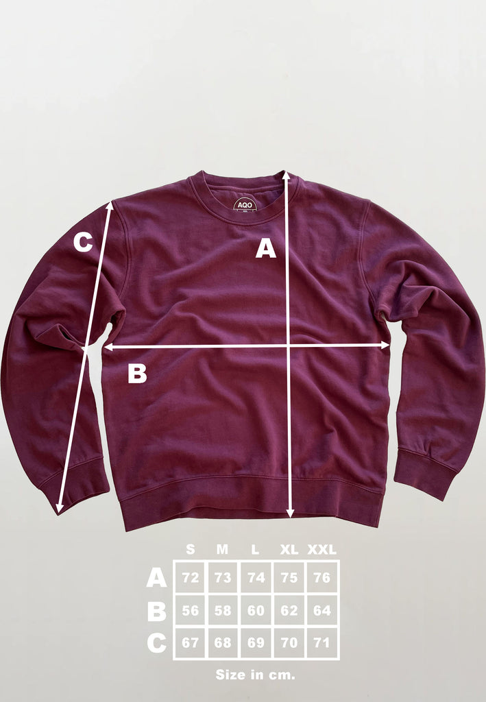 AQO (A QUESTION OF) by LEGENDS Johannes Crewneck Garment Dyed Sweat Plum