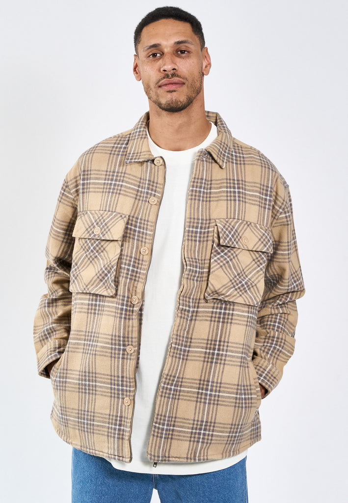 Legends Monterey Check Jacket Overshirt Khaki