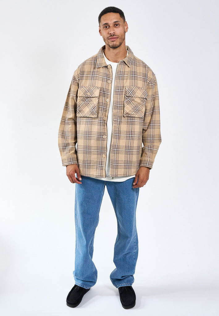 Legends Monterey Check Jacket Overshirt Khaki