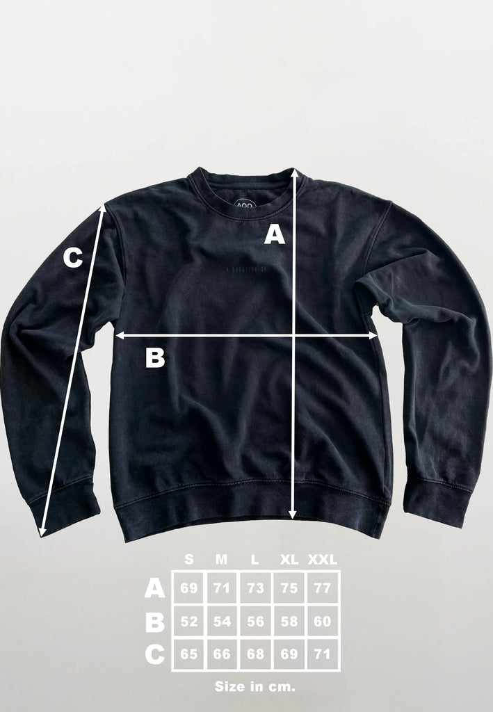 AQO (A QUESTION OF) by LEGENDS Ollie Crewneck Acid Wash Sweat Black