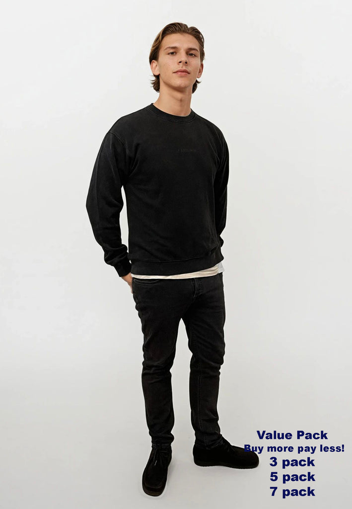 AQO (A QUESTION OF) by LEGENDS Ollie Crewneck Acid Wash Sweat Black