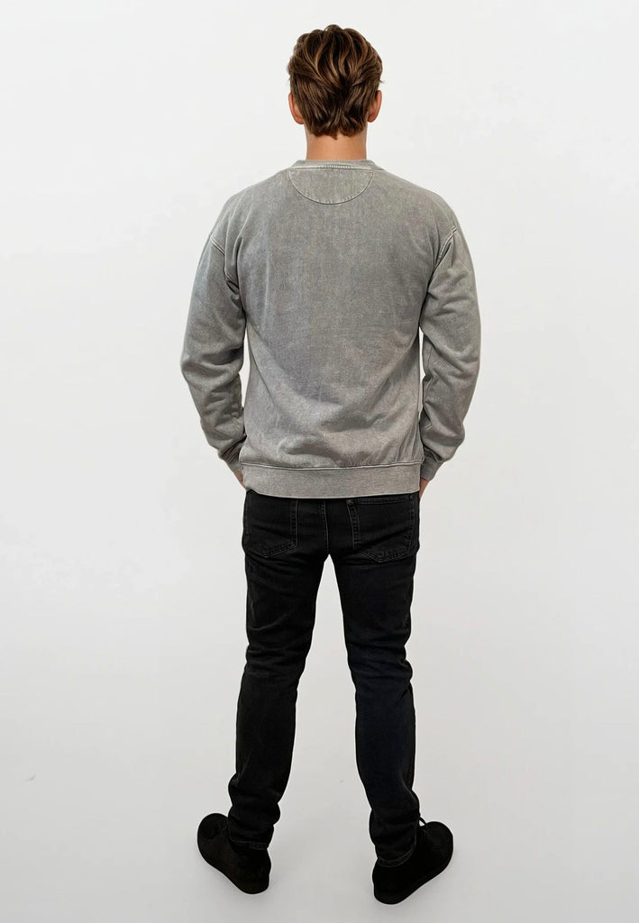 AQO (A QUESTION OF) by LEGENDS Ollie Crewneck Acid Wash Sweat Dusty Blue