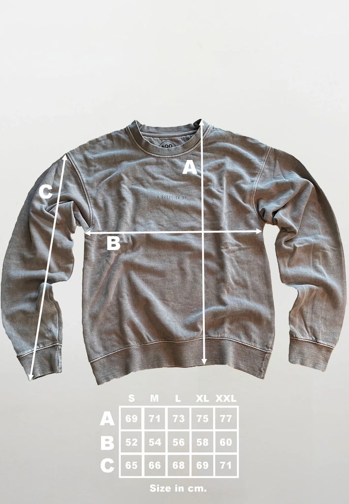 AQO (A QUESTION OF) by LEGENDS Ollie Crewneck Acid Wash Sweat Dusty Blue