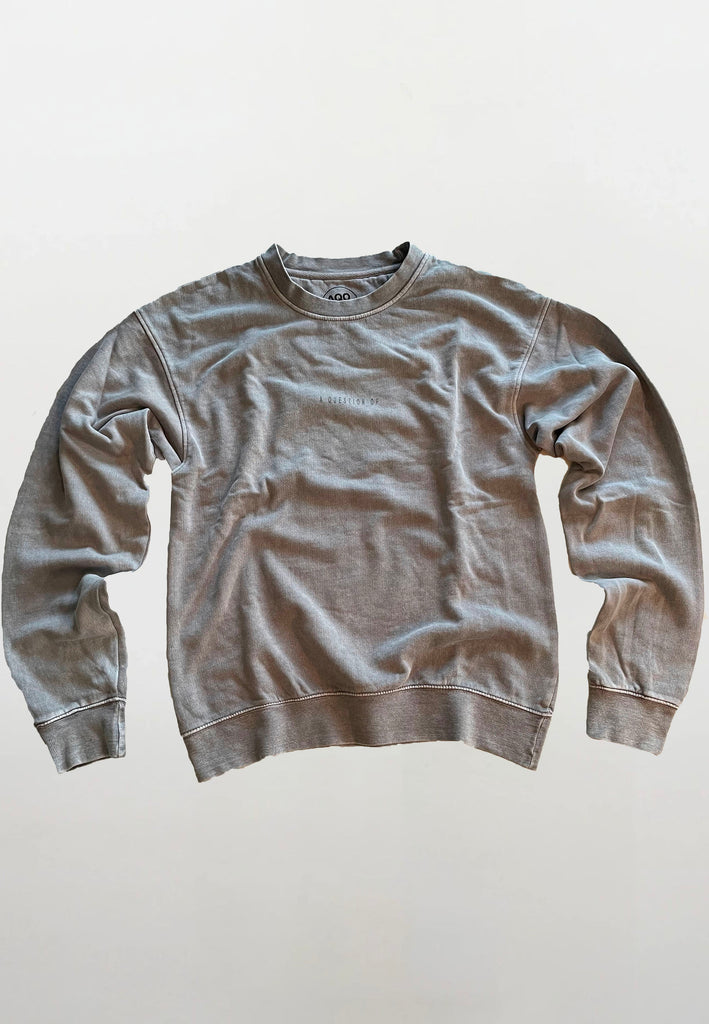 AQO (A QUESTION OF) by LEGENDS Ollie Crewneck Acid Wash Sweat Dusty Blue